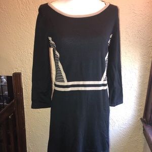 NWT Jones New York Black/Tan Sweater Dress M